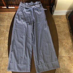 H&M navy and white stripe pants